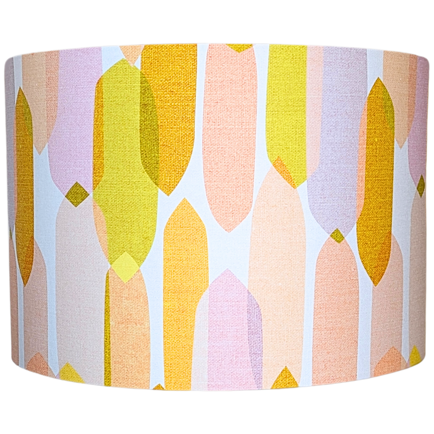 Close up view of the handmade Mid Century Droplets Ivory lampshade by Emotive Collection, showcasing a sleek, modern design by Australian artist Cecilia Mok. Crafted with precision and care in Australia.