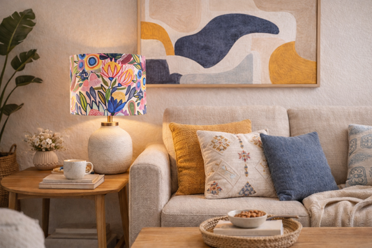 Bright Native Abstract Drum Lampshade