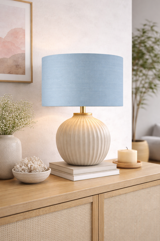 Light Blue Premium Linen Lampshade