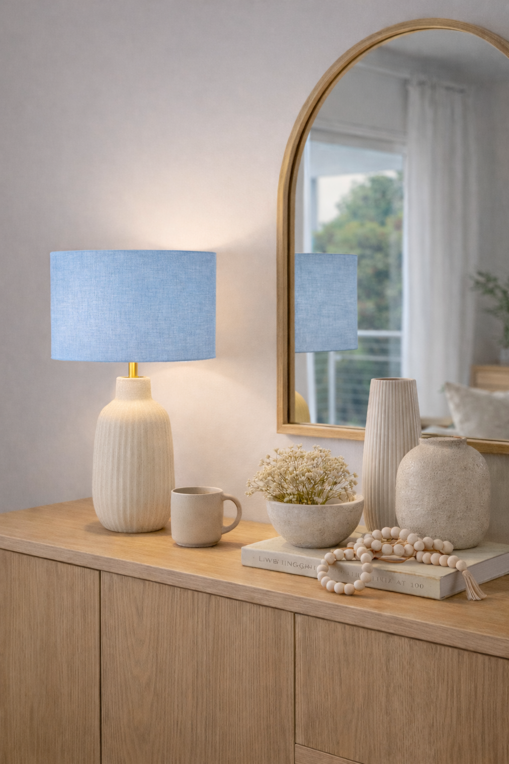 Light Blue Premium Linen Lampshade