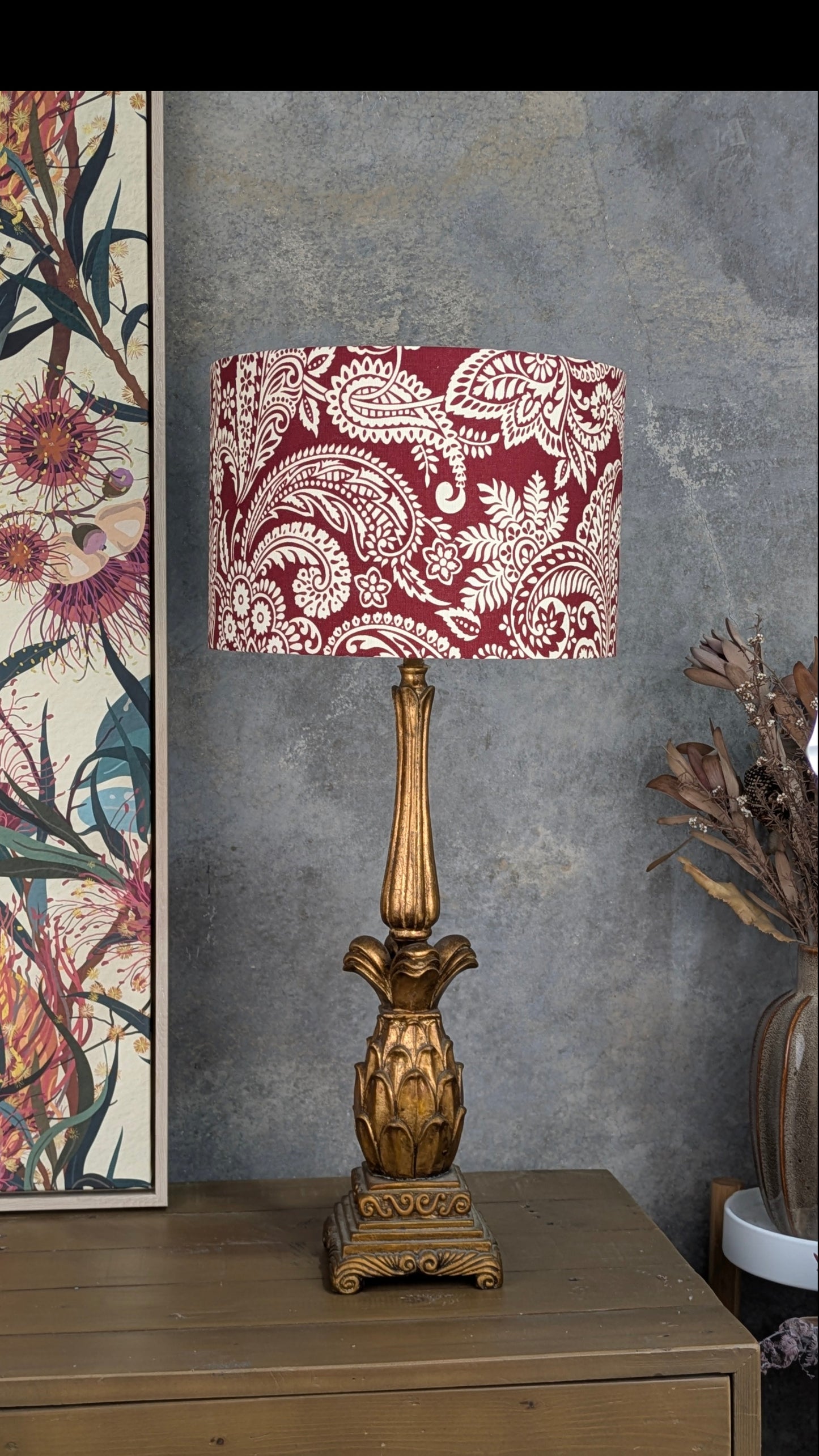 Bordeaux Paisley Lampshade