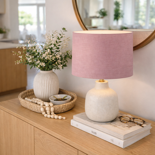 Pink Premium Linen Lampshade