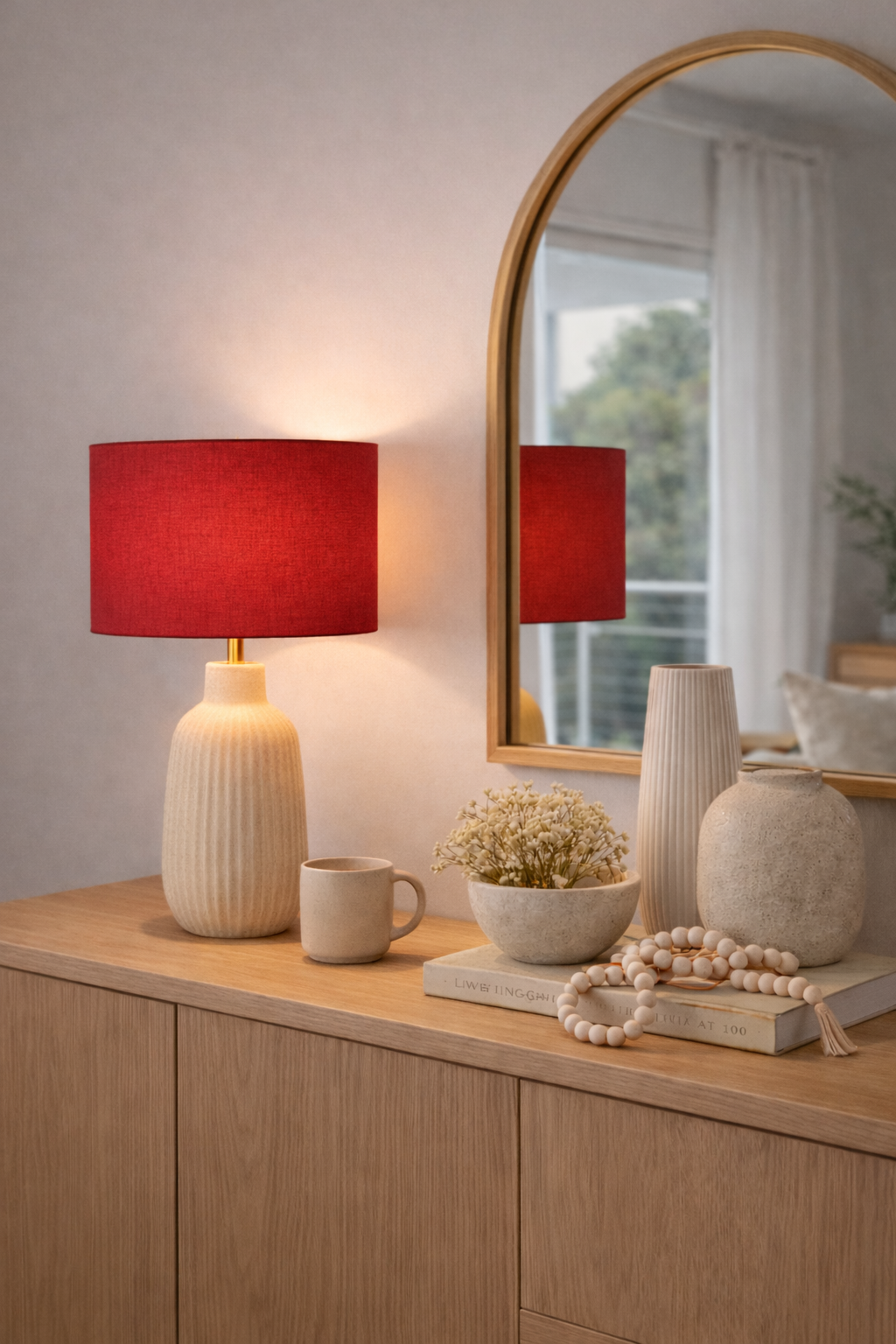 Red Premium Linen Lampshade
