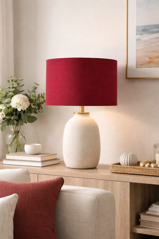 Red Premium Linen Lampshade
