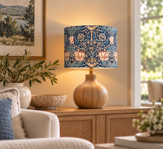 William Morris Honeysuckle Blue Lampshade