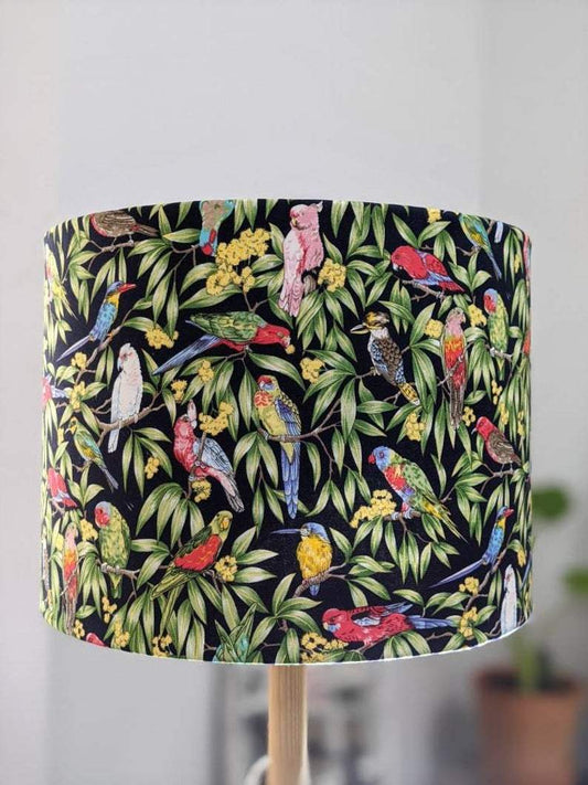 Native Birds Dark Navy Lamp shade