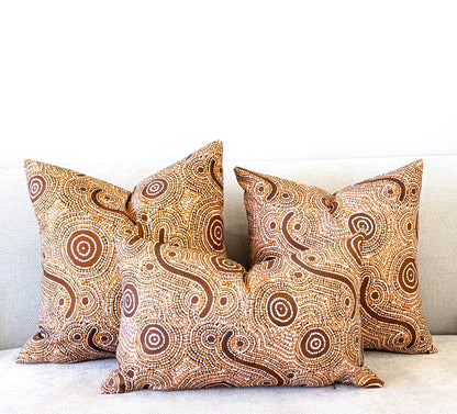 Goanna Dreaming Aboriginal Art Cushion Cover
