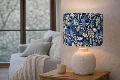 Blue Native Floral Lampshade
