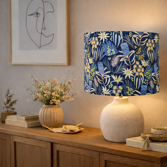 Blue Native Floral Lampshade