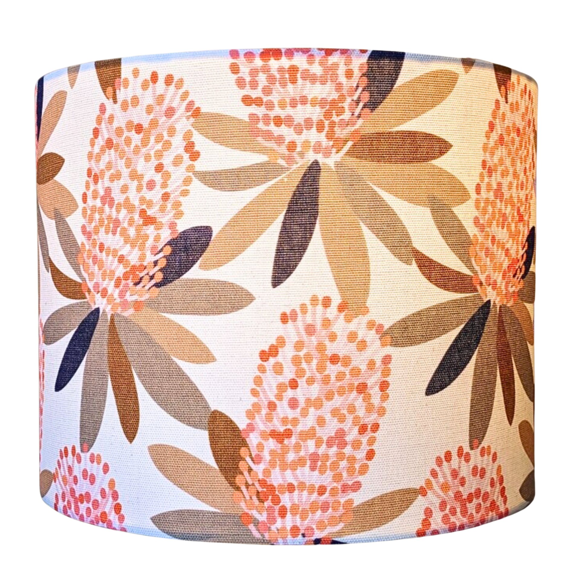 Coastal Banksia lampshade by Emotive Collection. Artwork by Australian artist Jocelyn Proust