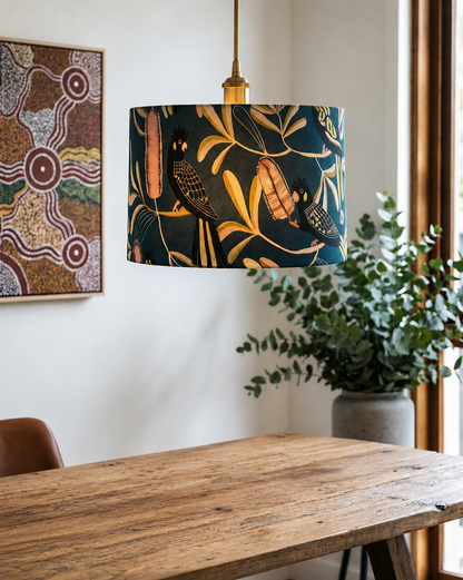 Yellow-Tailed Black Cockatoo Lampshade