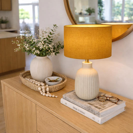 Dark Mustard Premium Linen Lampshade