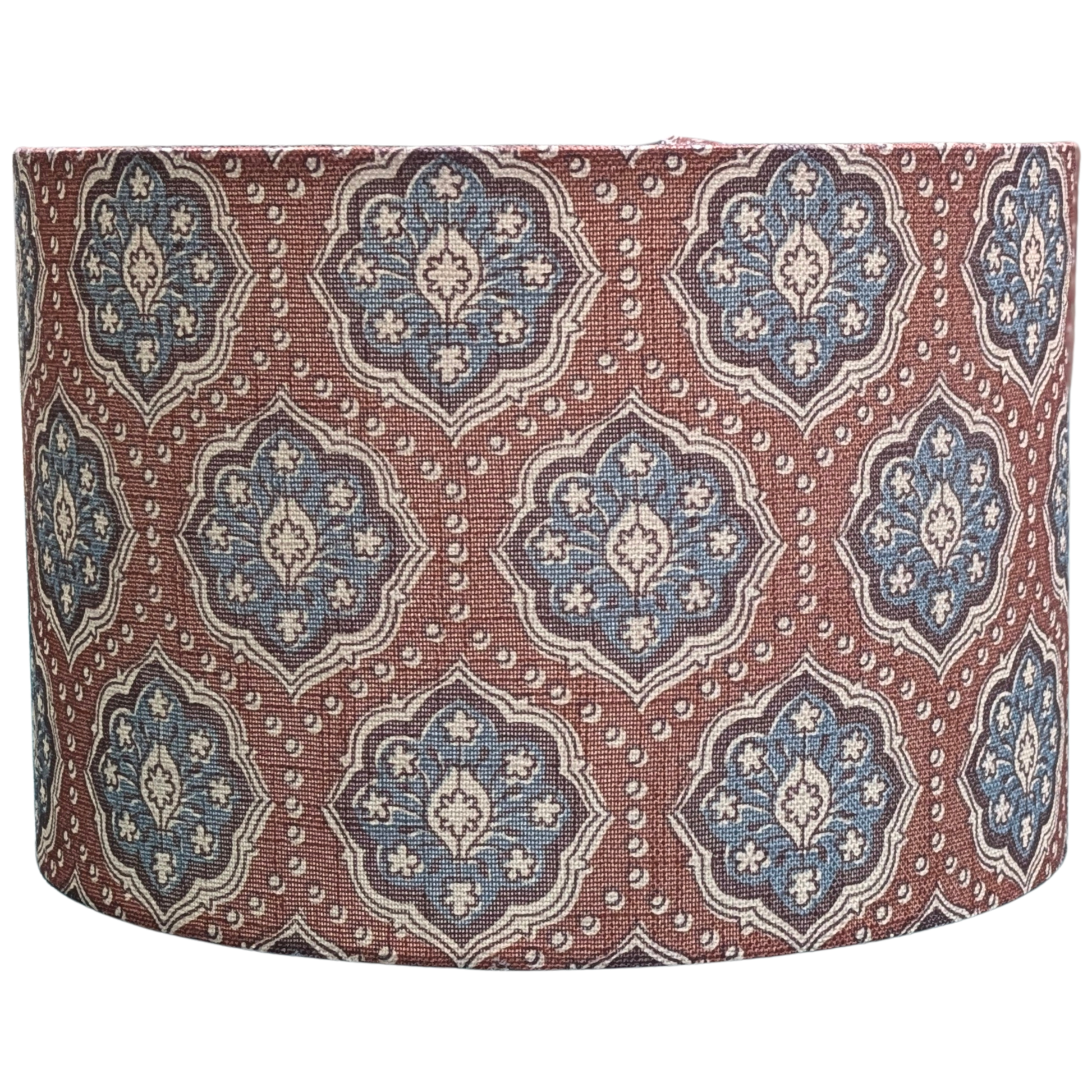 Decorative lampshade with a patterned design on a white background