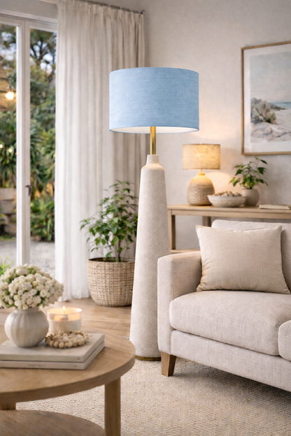 Light Blue Premium Linen Lampshade