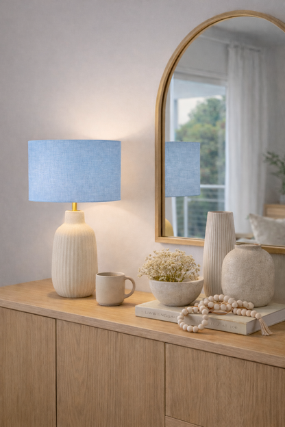 Light Blue Premium Linen Lampshade