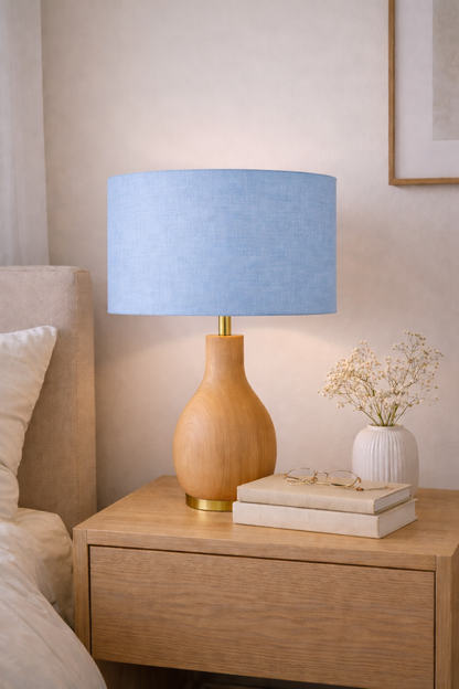 Light Blue Premium Linen Lampshade
