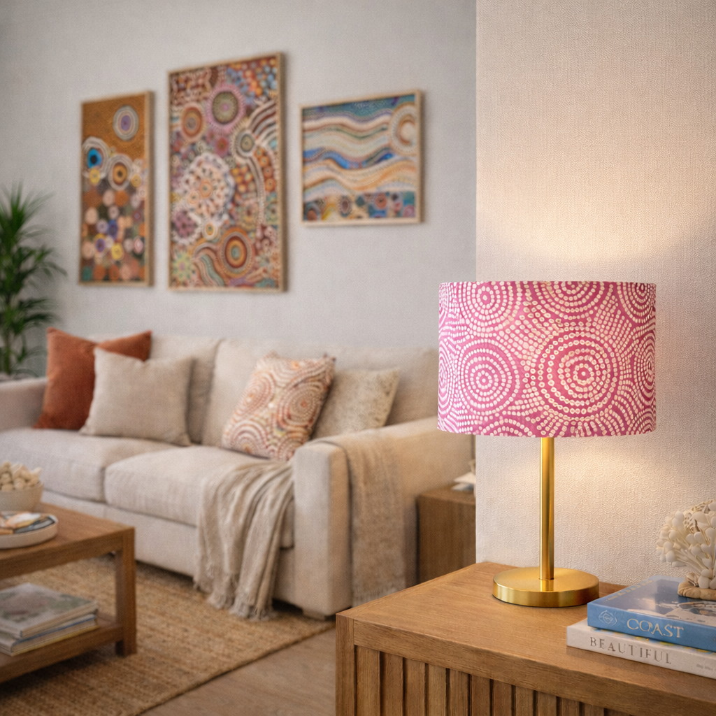 Pink Springs Lampshade 30cm diameter x 20cm height