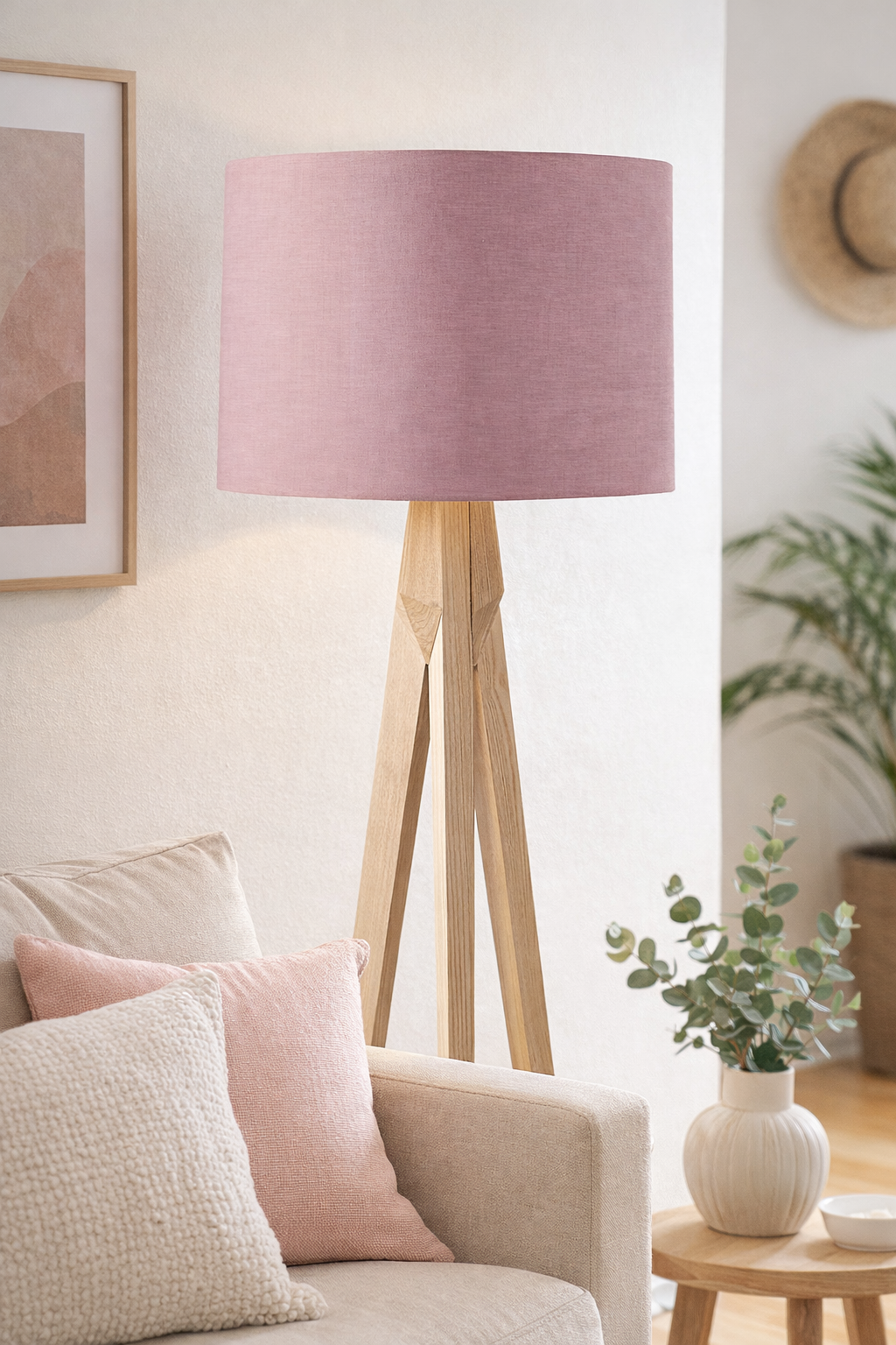 Pink Premium Linen Lampshade