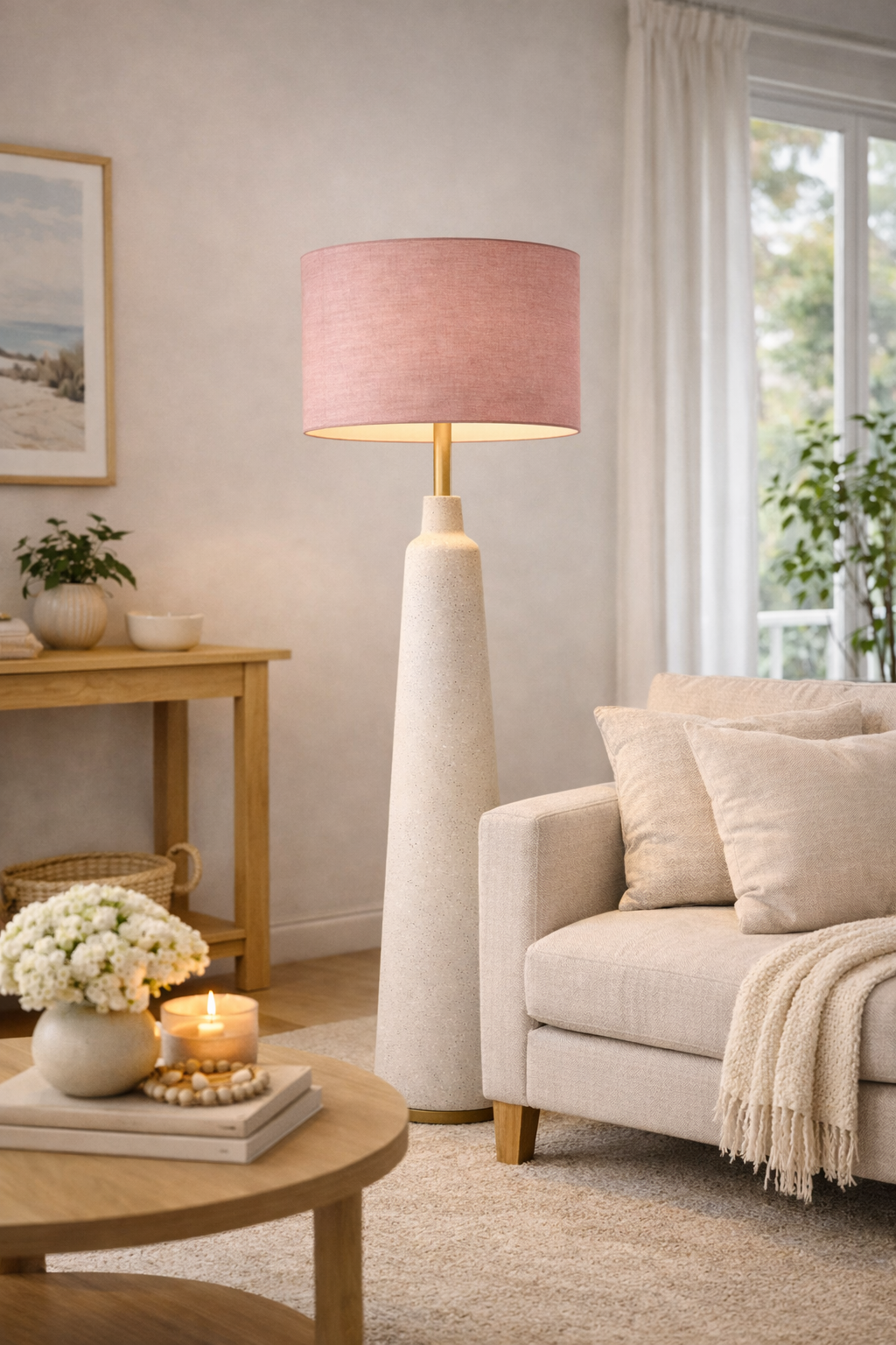 Pink Premium Linen Lampshade