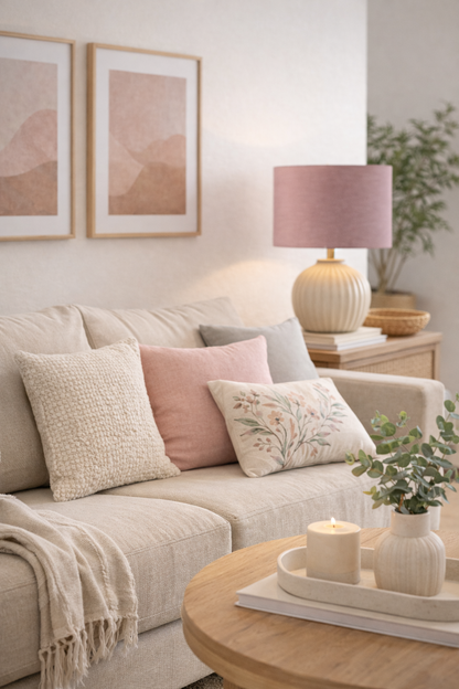 Pink Premium Linen Lampshade