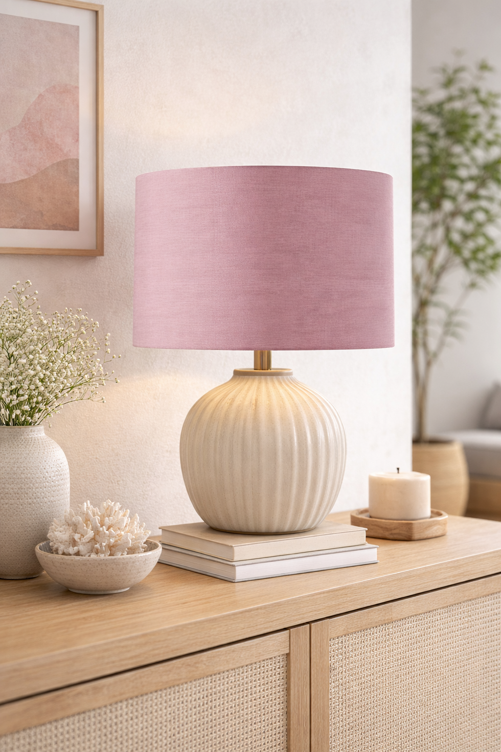 Pink Premium Linen Lampshade