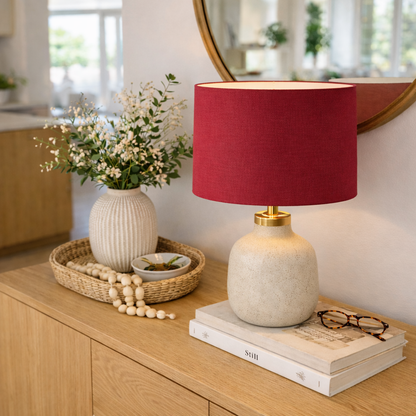 Red Premium Linen Lampshade