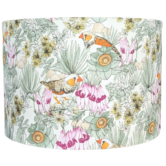 Zebra Finches Lampshade 35cm diameter x 24cm height - 2 available