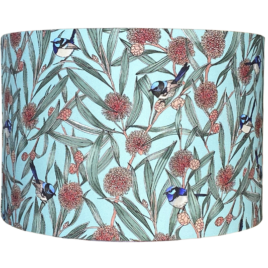 Blue Wren & Hakea Lampshade