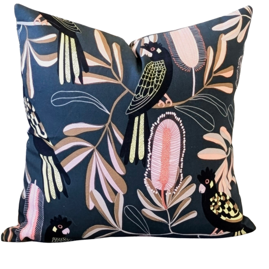 Yellow-Tailed Black Cockatoo Cushion Cover