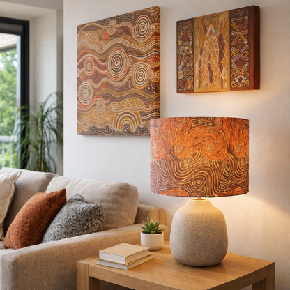 Indigenous Aboriginal Warlu Mina Mina Dreaming Lampshade