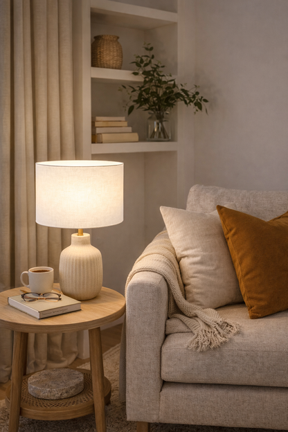 White Premium Linen Lampshade