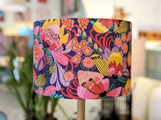 Wild Protea Blue Lampshade