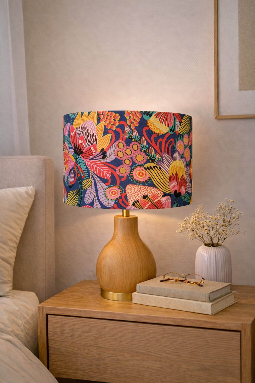 Wild Protea Blue Lampshade