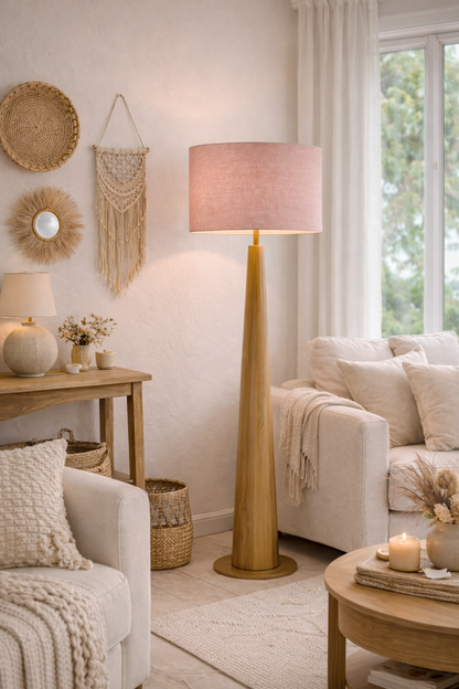 Pink Premium Linen Lampshade