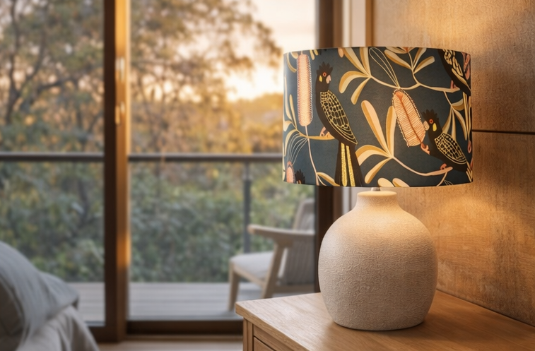 Yellow-Tailed Black Cockatoo Lampshade