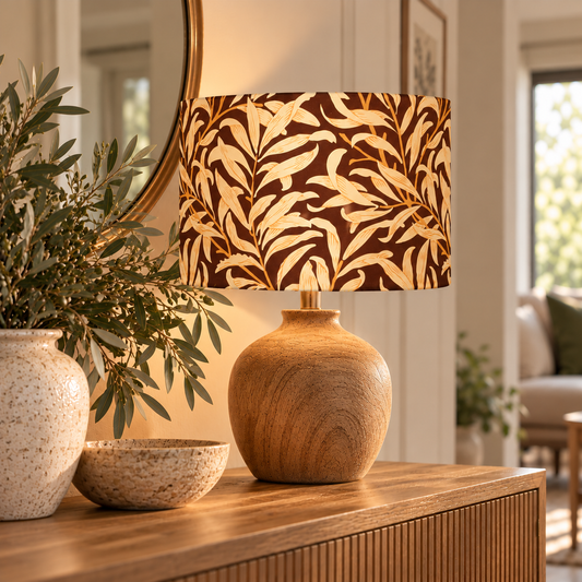 William Morris Willow Bough Brown Lampshade 30cm diameter x 20cm height