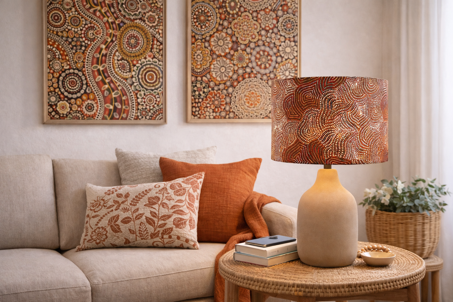Warlu Mina Mina Jukurrpa (Ngalyipi) lampshade