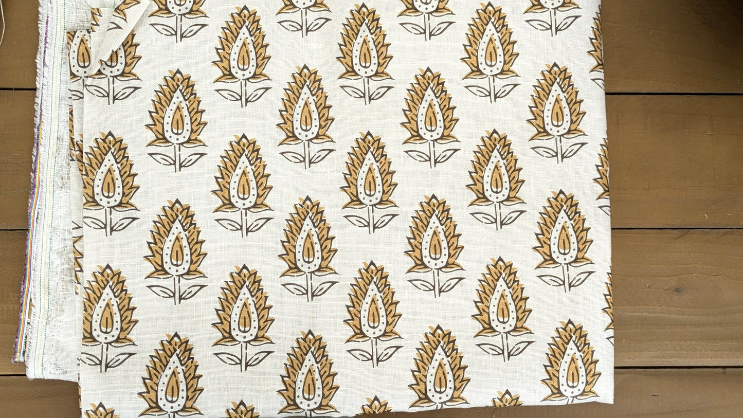 Pure linen - Hanami Indian Block print fabric