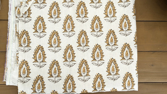 Pure linen - Hanami Indian Block print fabric
