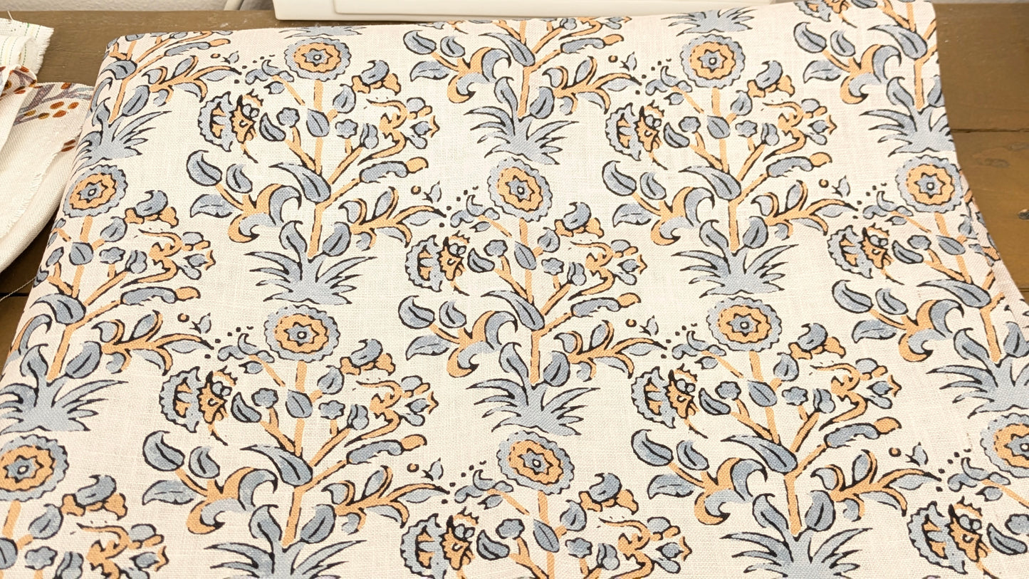 Pure linen - Hera Indian Block print fabric