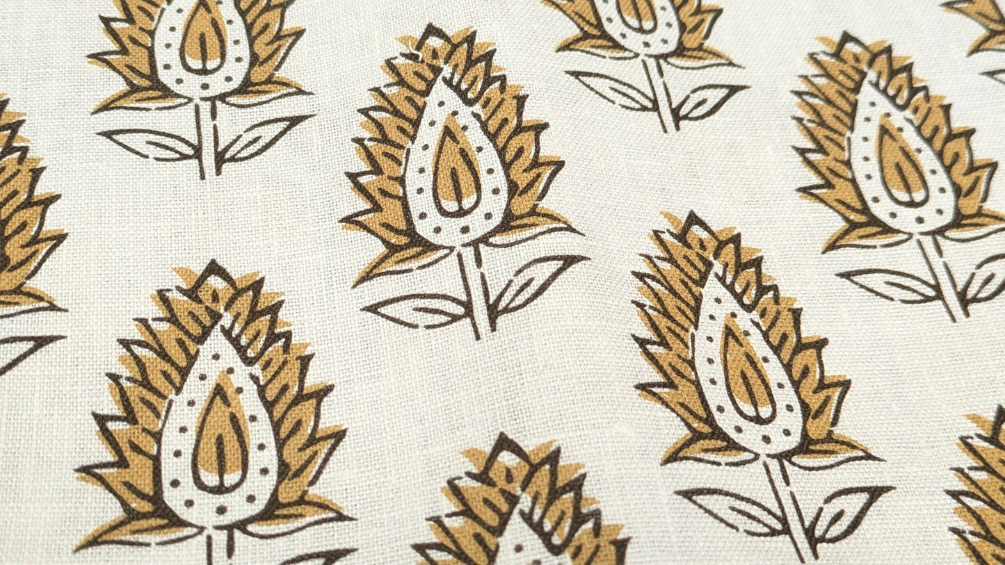 Pure linen - Hanami Indian Block print fabric