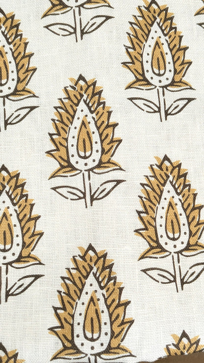 Pure linen - Hanami Indian Block print fabric