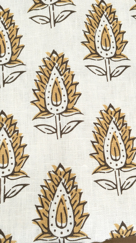 Pure linen - Hanami Indian Block print fabric