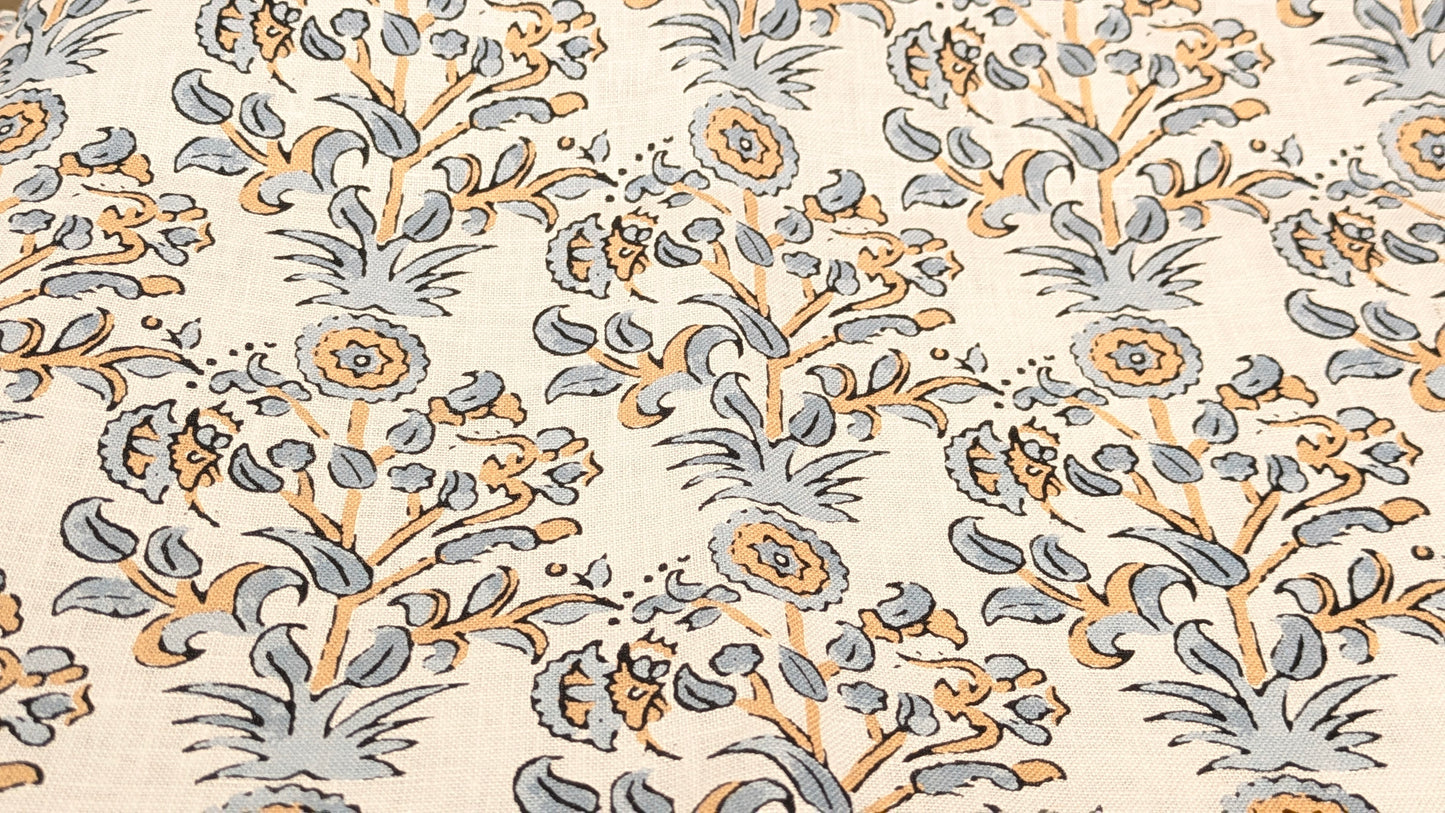 Pure linen - Hera Indian Block print fabric