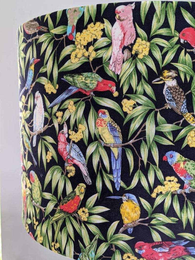 Native Birds Dark Navy Lampshades
